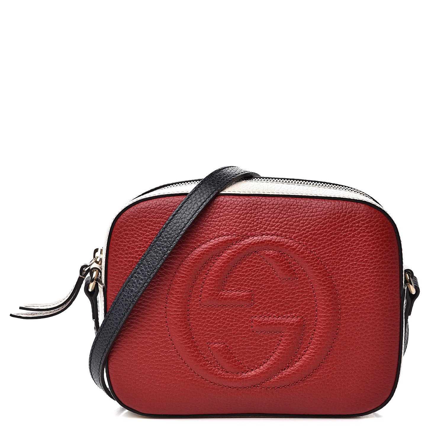 Gucci Dollar Calfskin Small Soho Disco Bag Hibiscus Red Mystic White Blue 1 of 13