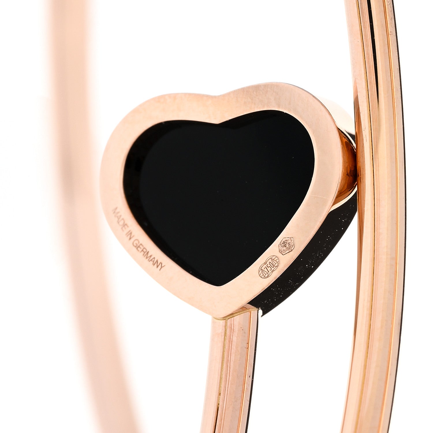 Chopard 18K Rose Gold Diamond Black Onyx Happy Hearts Twist Bracelet 3 of 5