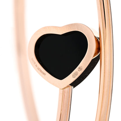 Chopard 18K Rose Gold Diamond Black Onyx Happy Hearts Twist Bracelet 3 of 5