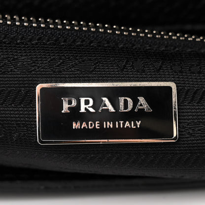 Prada Vitello Daino Steel Handle Clutch Black 6 of 10