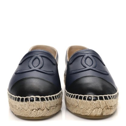 Chanel Lambskin CC Espadrilles 36 Navy Black 3 of 11