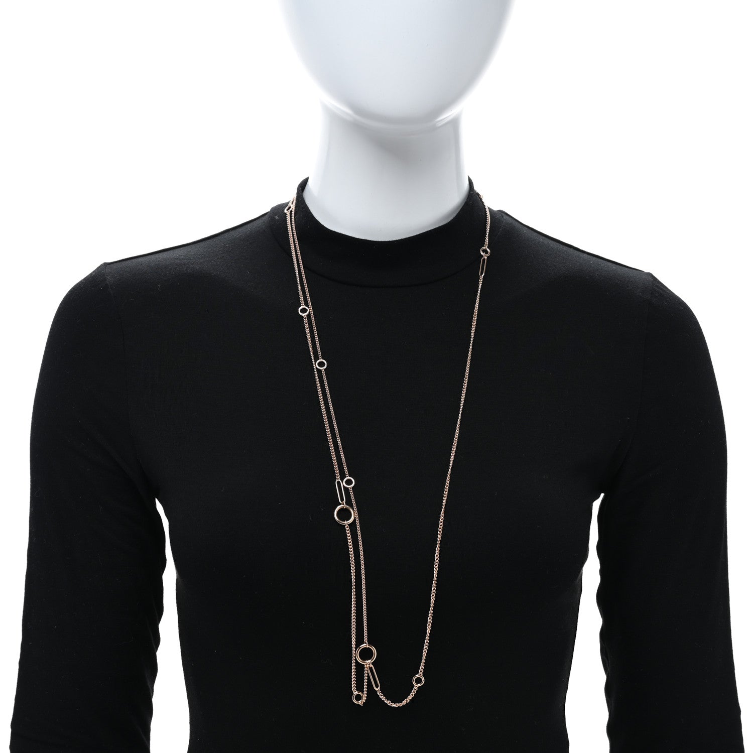 Hermes 18K Rose Gold Echappee Extra Long Necklace 2 of 5