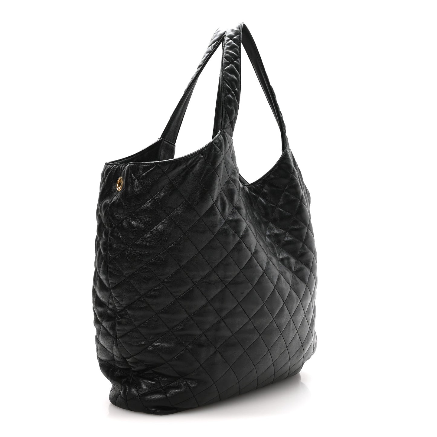 Lambskin Quilted Maxi Icare Shopping Tote Black