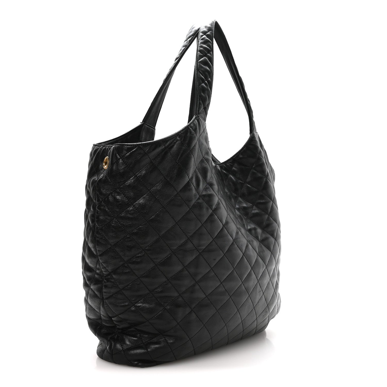 Saint Laurent Lambskin Quilted Maxi Icare Shopping Tote Black 4 of 11