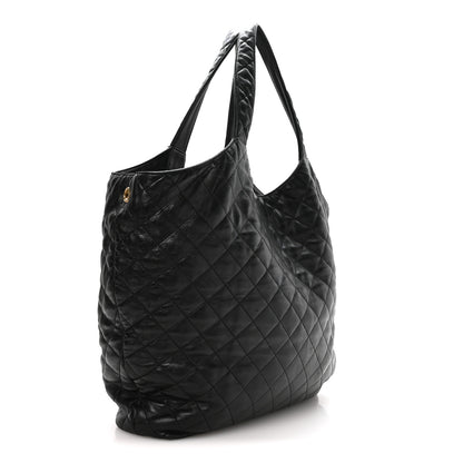 Saint Laurent Lambskin Quilted Maxi Icare Shopping Tote Black 4 of 11