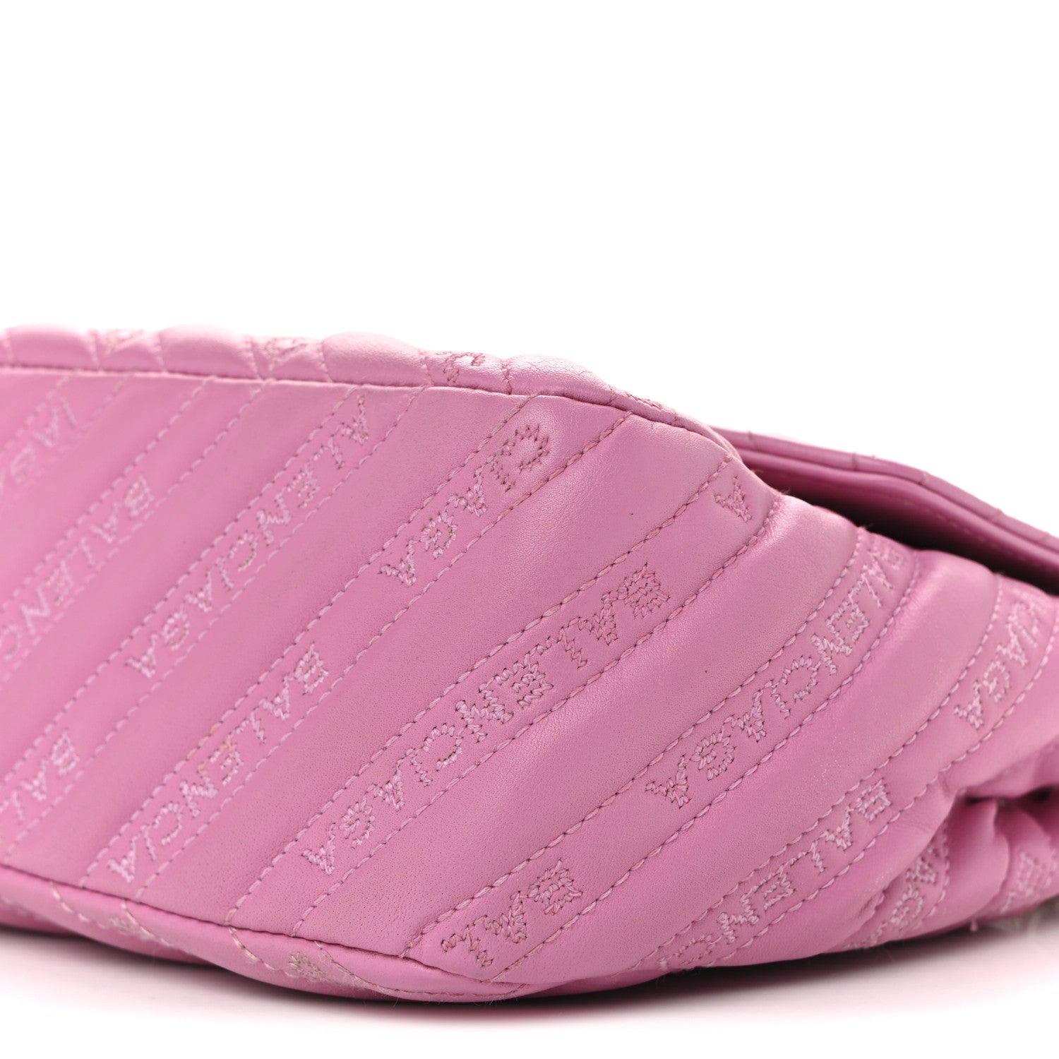 Balenciaga Calfskin Logo Matelasse M BB Chain Shoulder Bag Pink