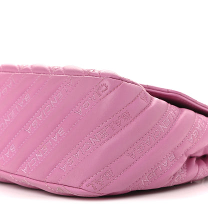 Balenciaga Calfskin Logo Matelasse M BB Chain Shoulder Bag Pink 10 of 14