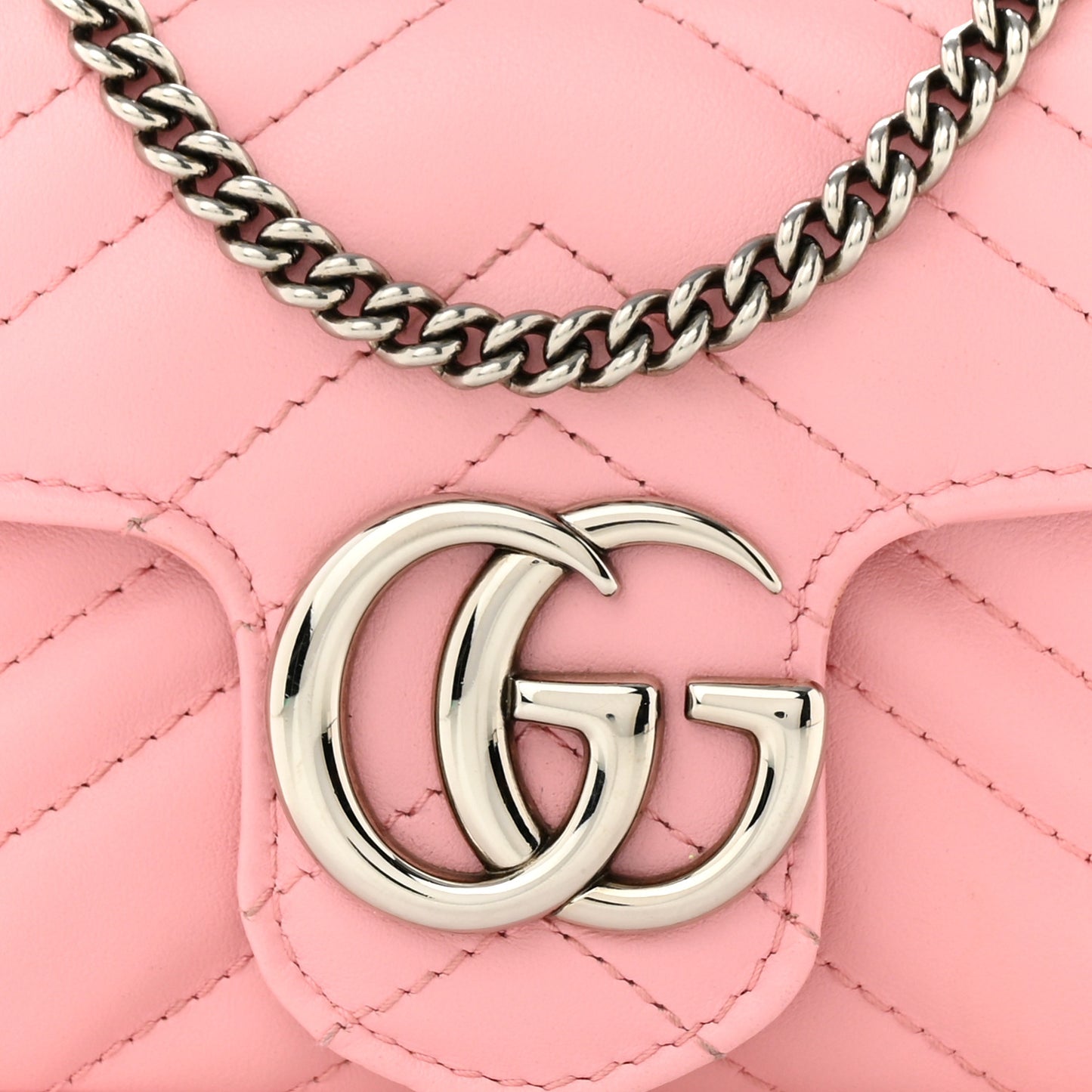 Calfskin Matelasse Super Mini GG Marmont Shoulder Bag Wild Rose