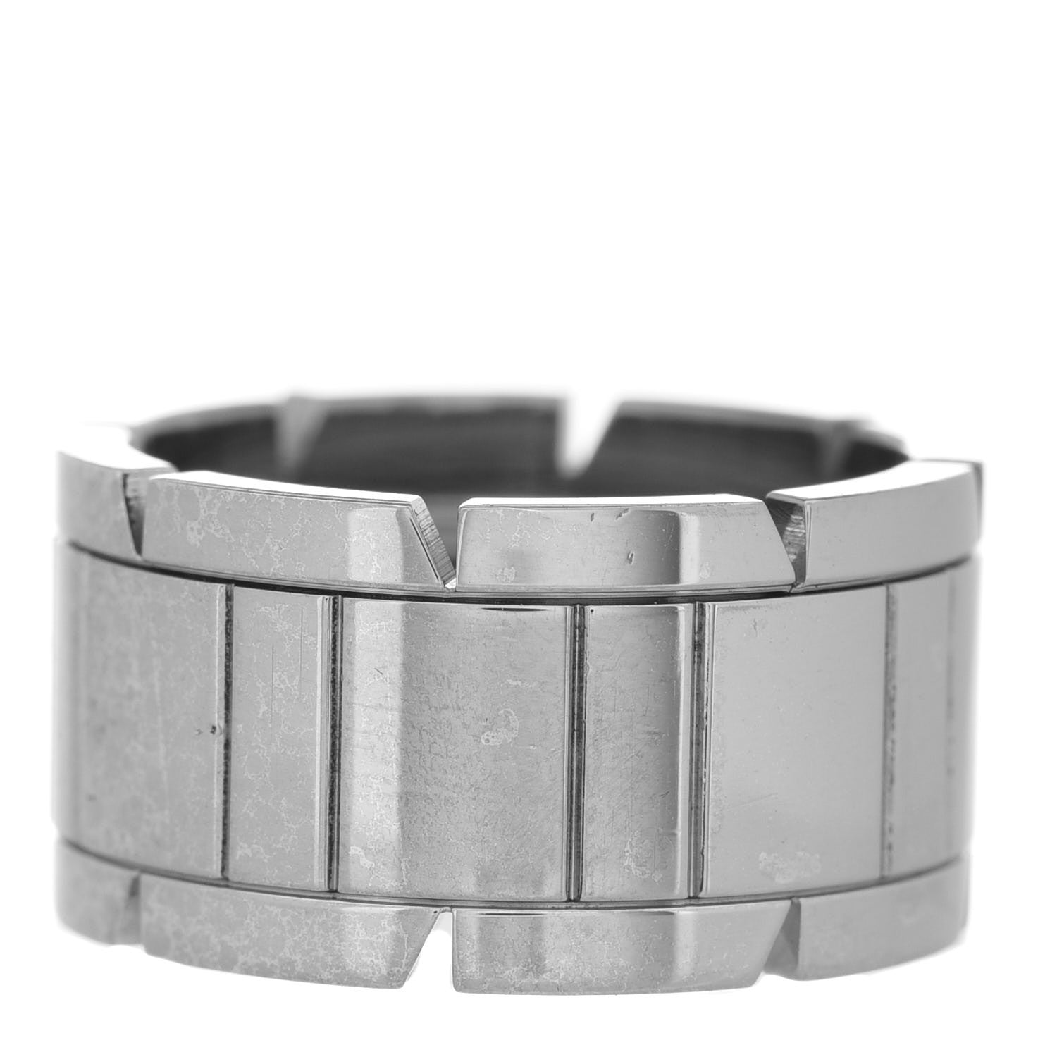 Cartier 18K White Gold 11mm Tank Francaise Ring 55 7.25 1 of 4