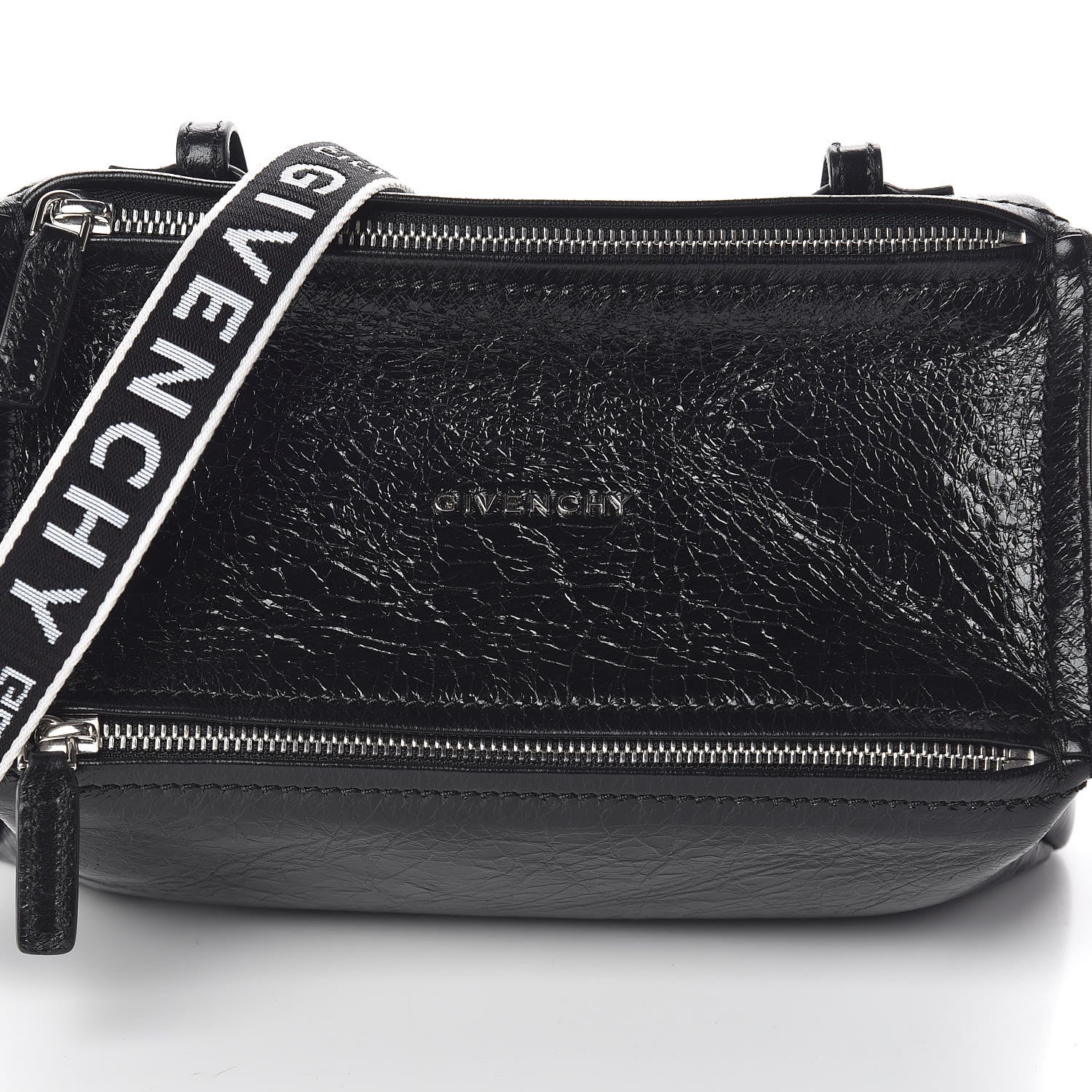 Givenchy Crinkled Patent Deerskin Mini Pandora Black 7 of 11
