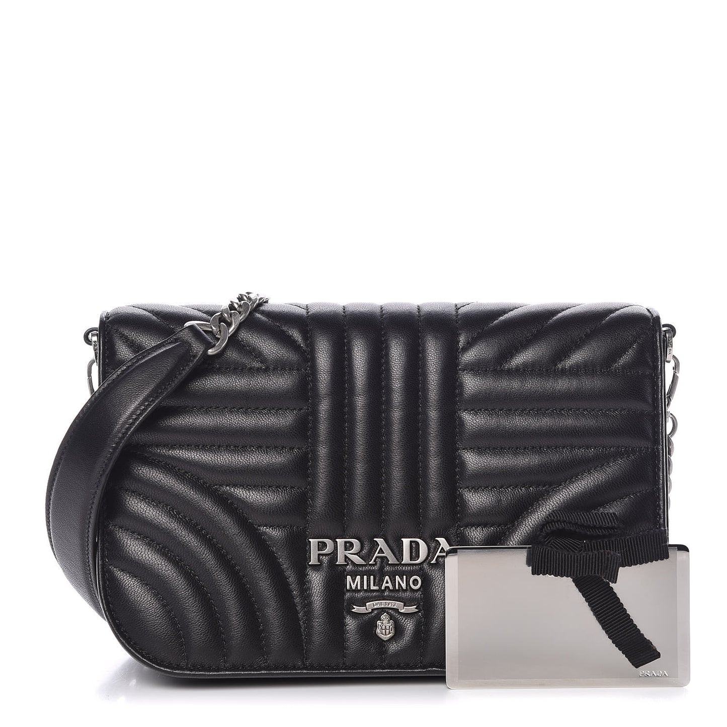 Nappa Impunture Small Diagramme Crossbody Bag Nero Black