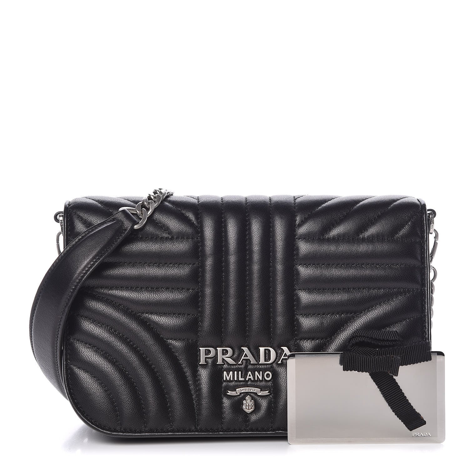 Prada Nappa Impunture Small Diagramme Crossbody Bag Nero Black 1 of 10