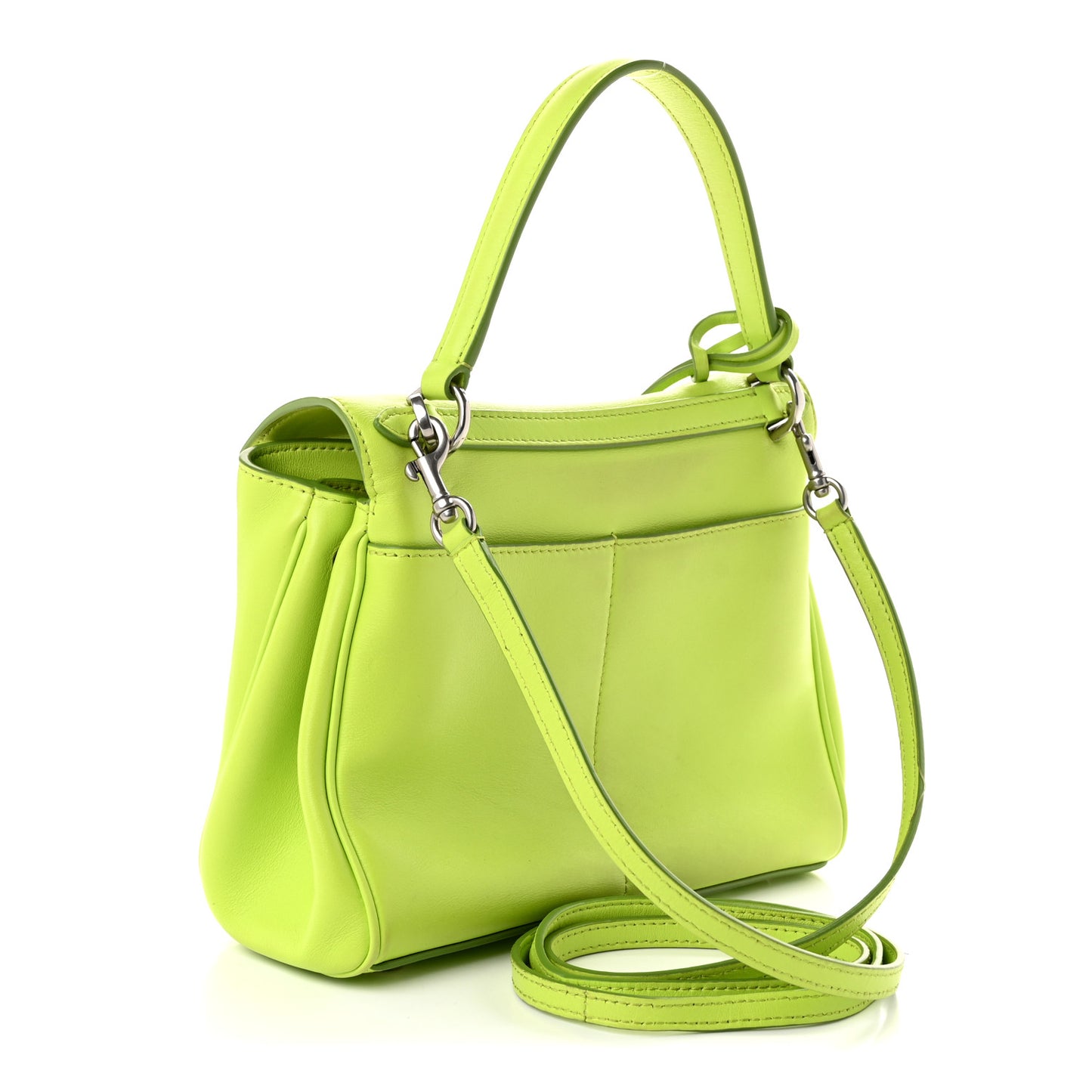 Natural Smooth Calfskin Mini Rodeo Top Handle Handbag Granny Apple