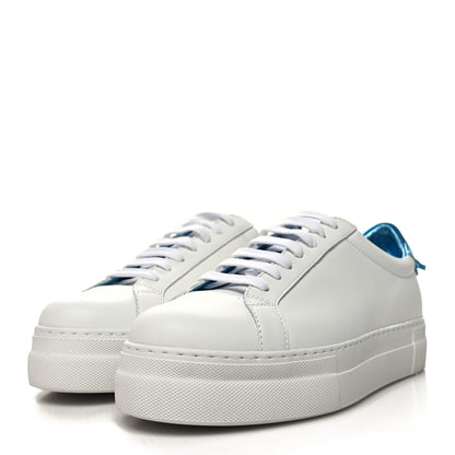 Givenchy Calfskin Womens Urban Street Sneakers 37.5 White Aqua 3 of 9