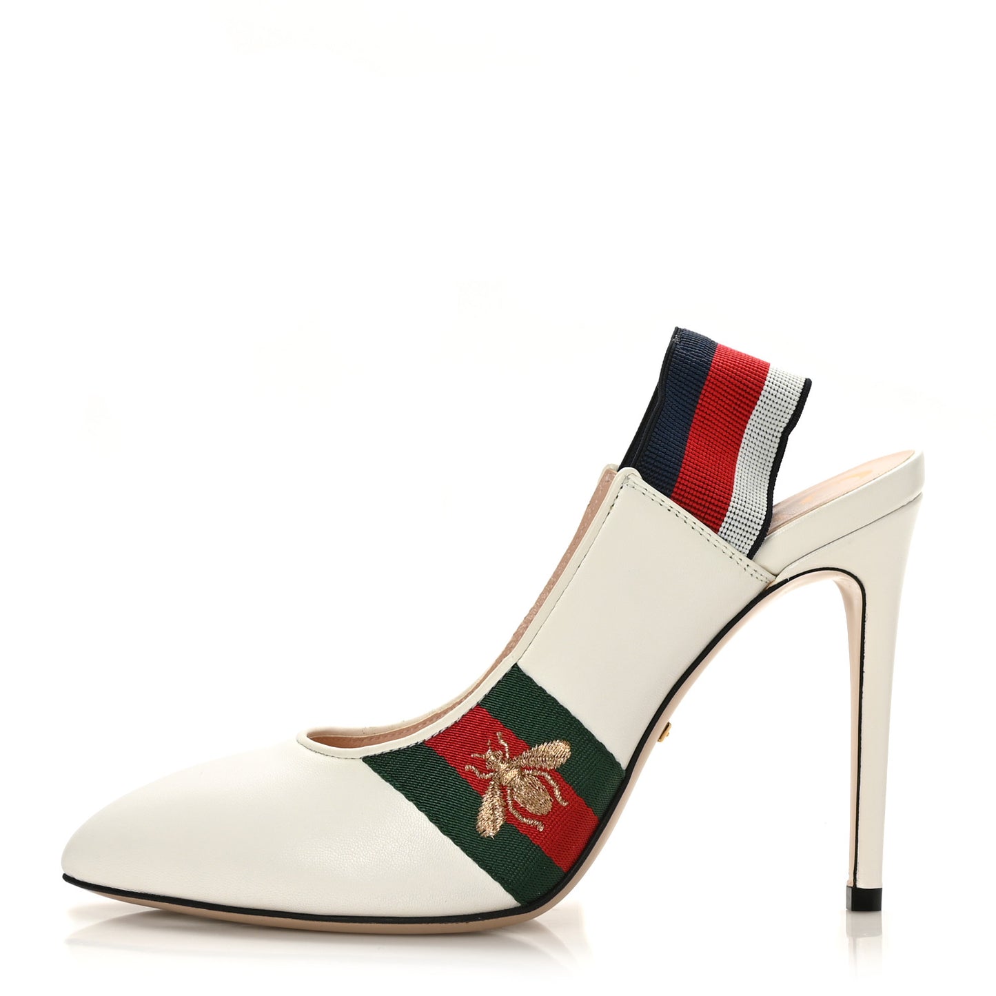 Malaga Kid Web Sylvie High Heel Slingback Pumps 37 White