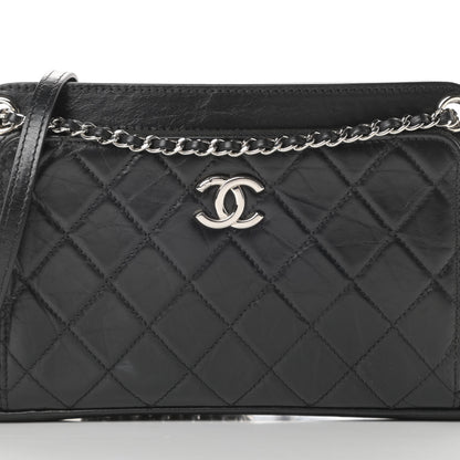 Chanel Aged Calfskin Quilted Shoulder Bag Black 8 of 13