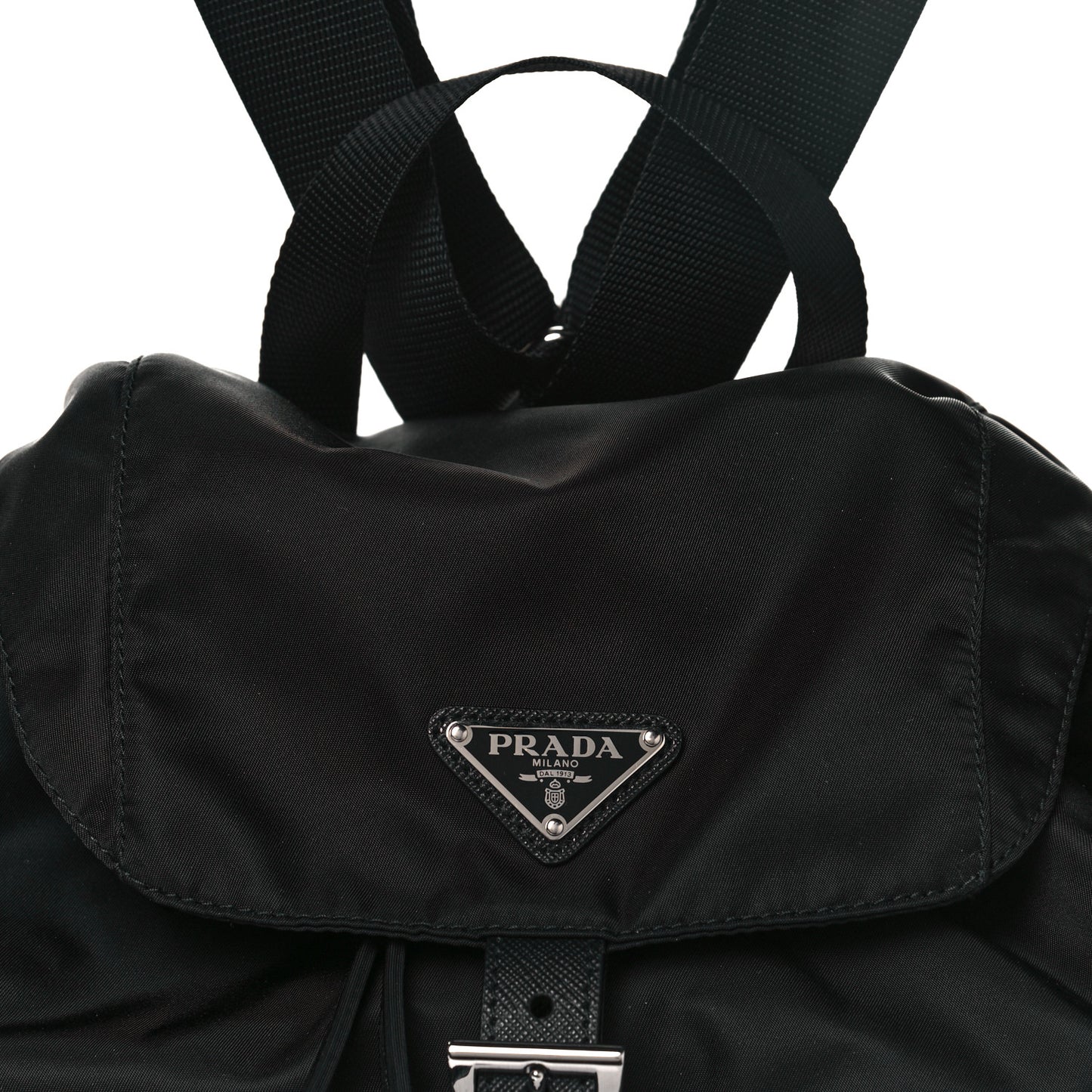 Tessuto Nylon Saffiano Medium Backpack Black