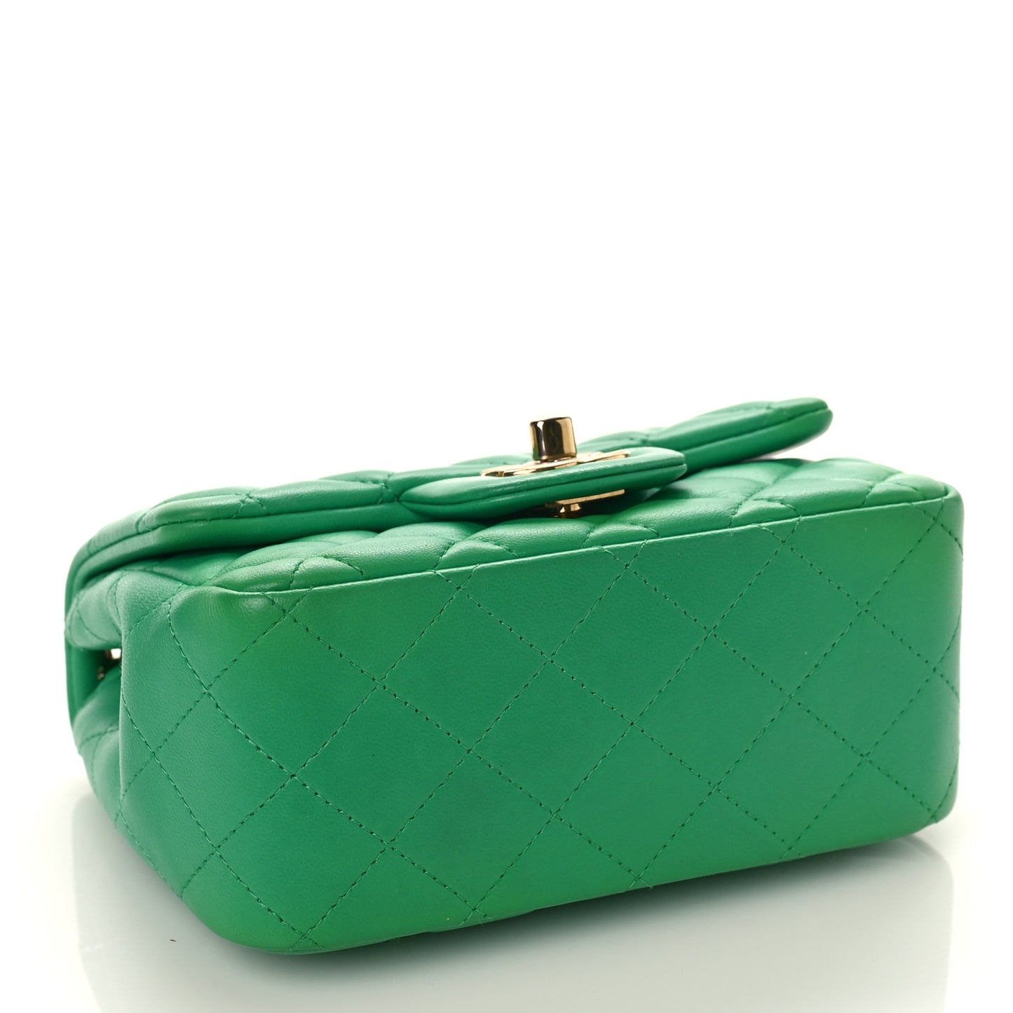 Lambskin Quilted Mini Square Flap Green