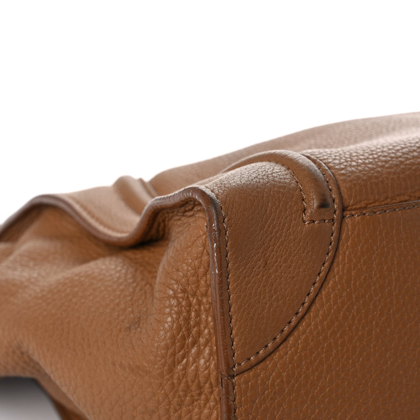 Drummed Calfskin Mini Luggage Camel