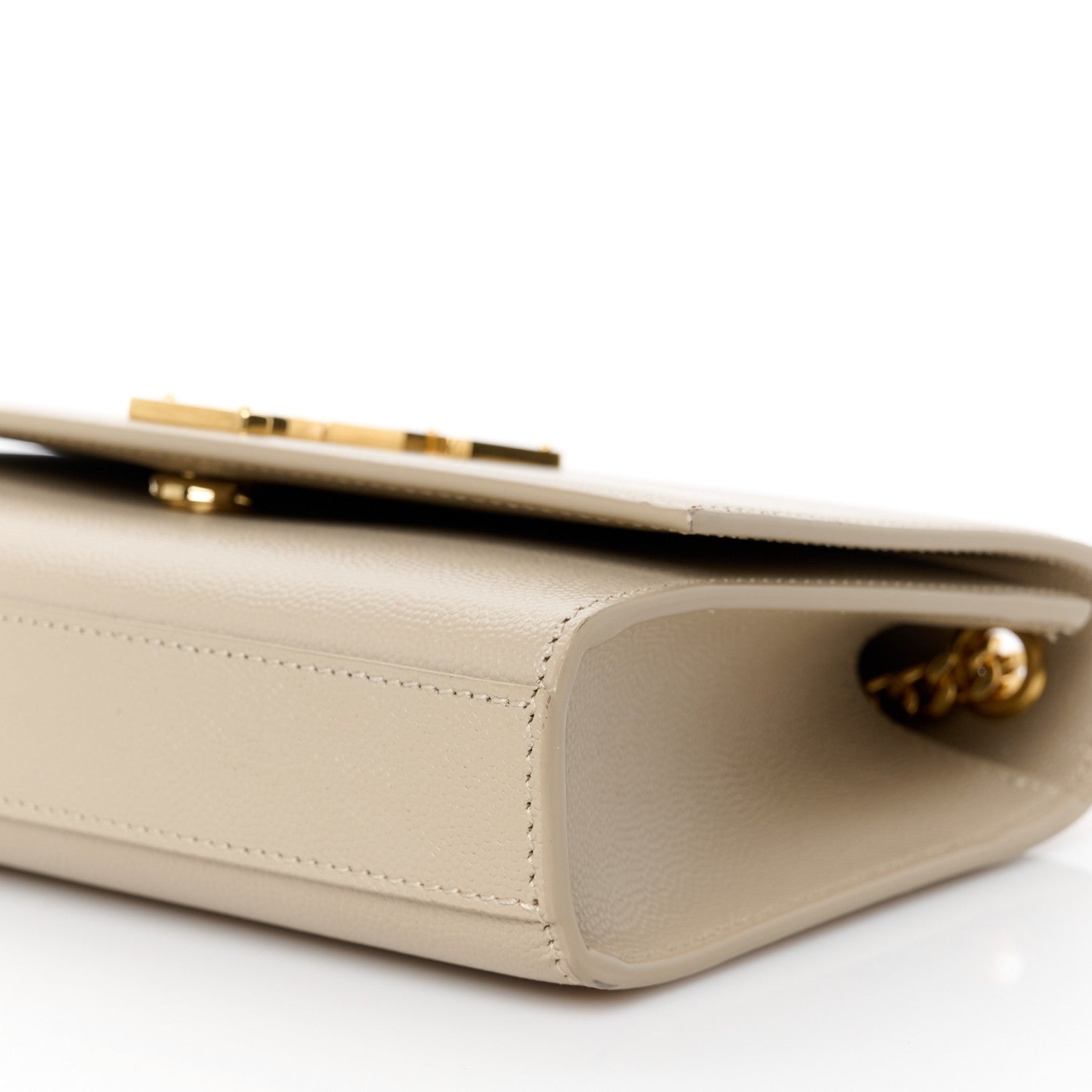 Saint Laurent Grain De Poudre Small Monogram Kate Satchel Sea Salt 11 of 12