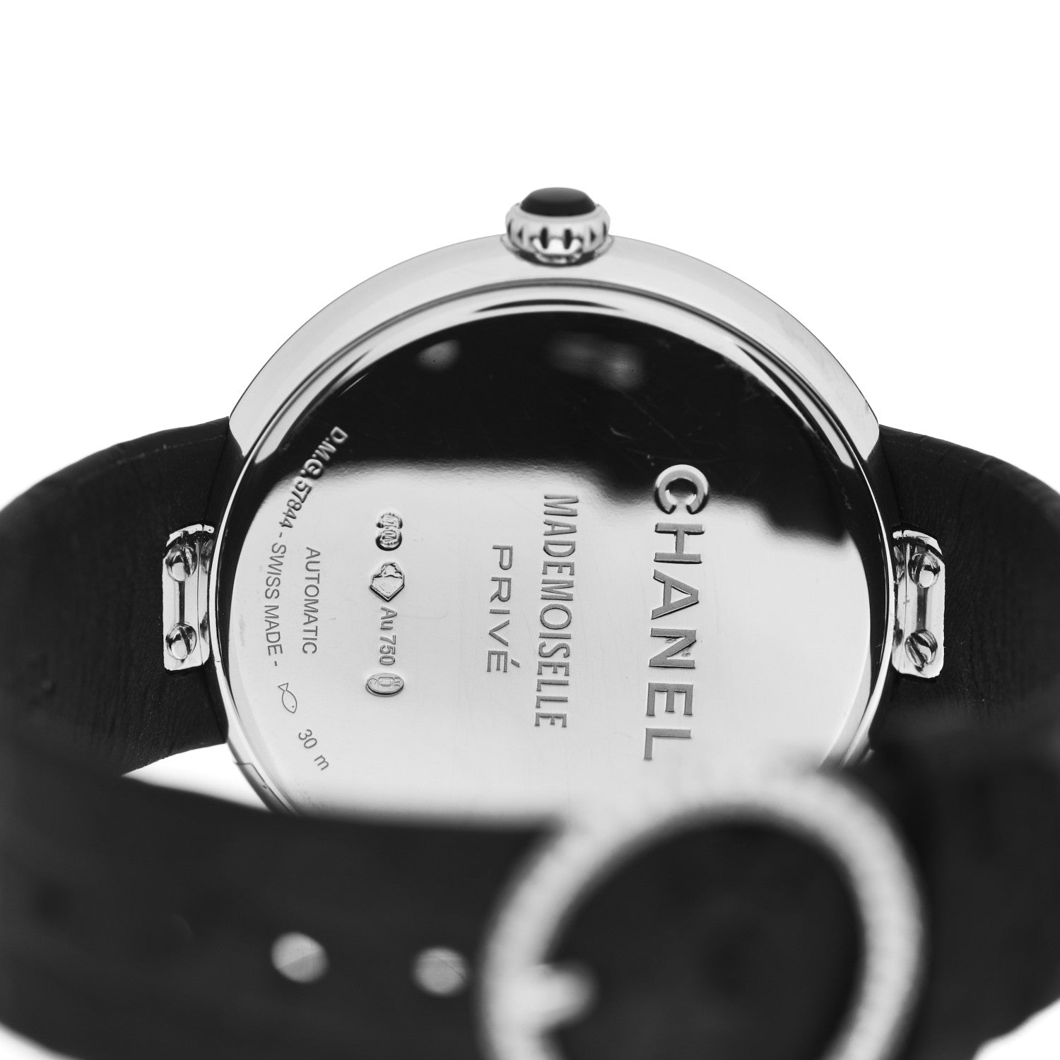 Chanel 18K White Gold Alligator Diamond Mother of Pearl 37.5mm Mademoiselle Prive Automatic Watch 4 of 5