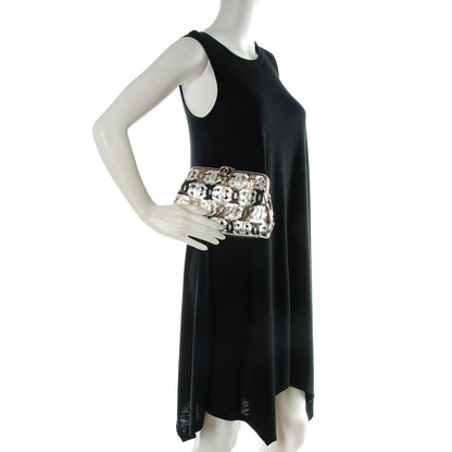 Chanel Crackled Calfskin CC Mix Frame Clutch Bronze 2 of 8