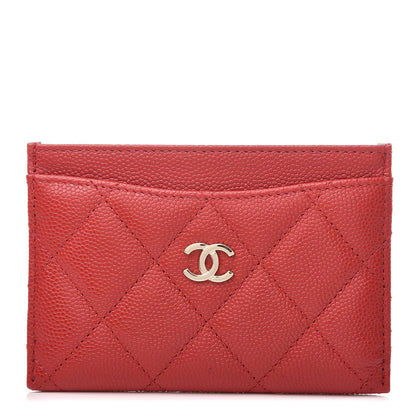 Chanel Caviar Quilted Card Holder Red 1 of 9