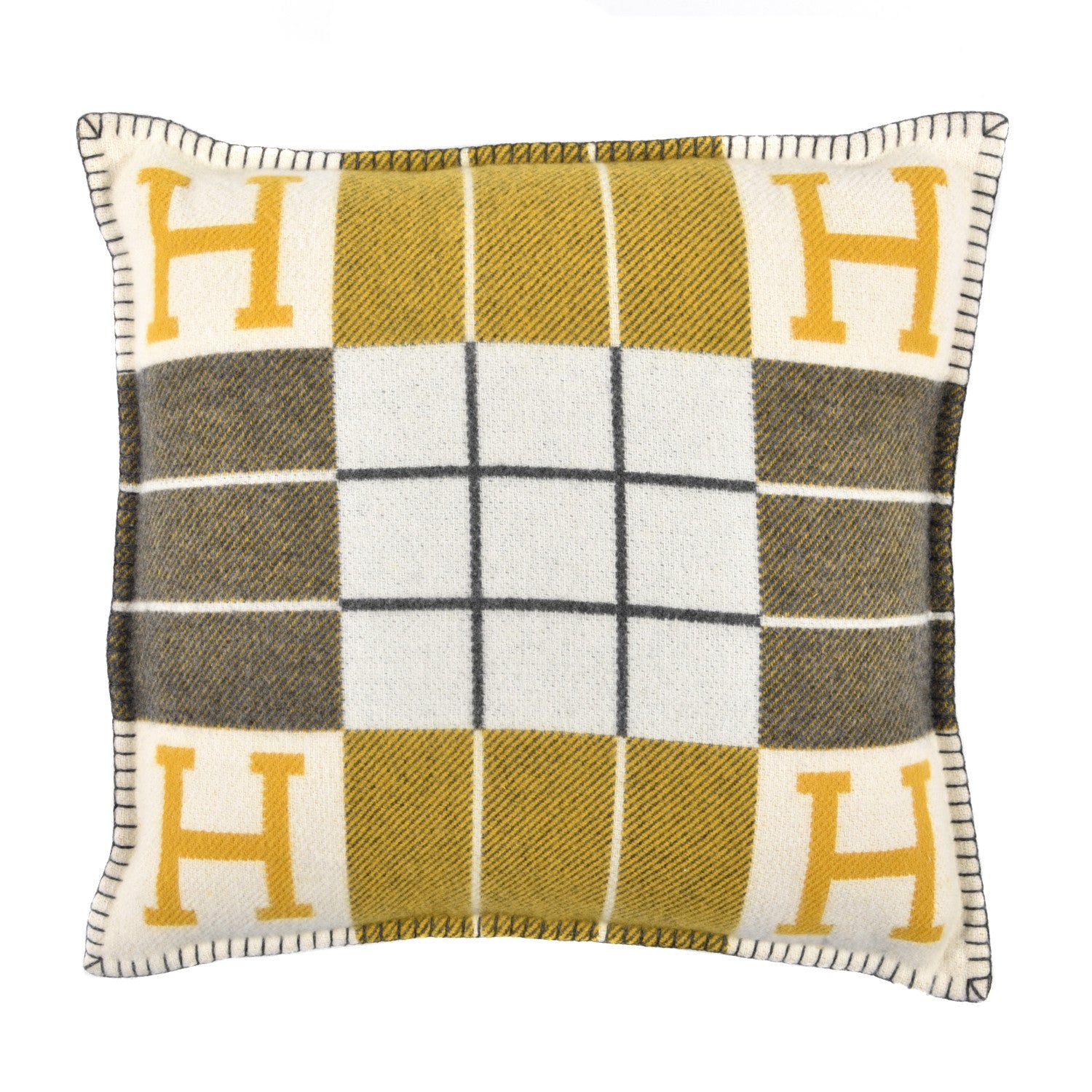 Hermes Wool Cashmere Avalon III Pillow PM Gris Soleil 1 of 3