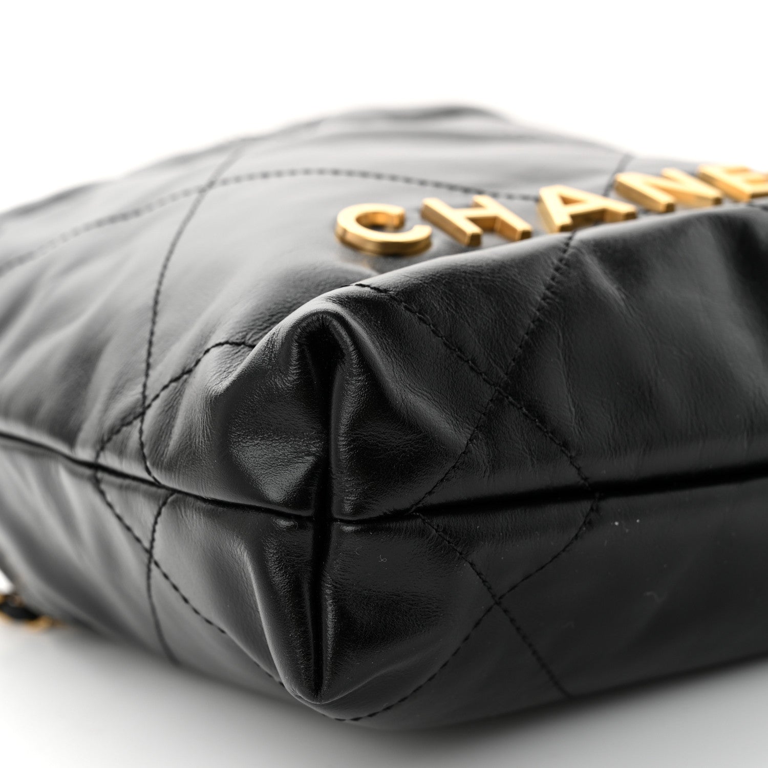 Chanel Shiny Calfskin Quilted Mini Chanel 22 Black 9 of 10