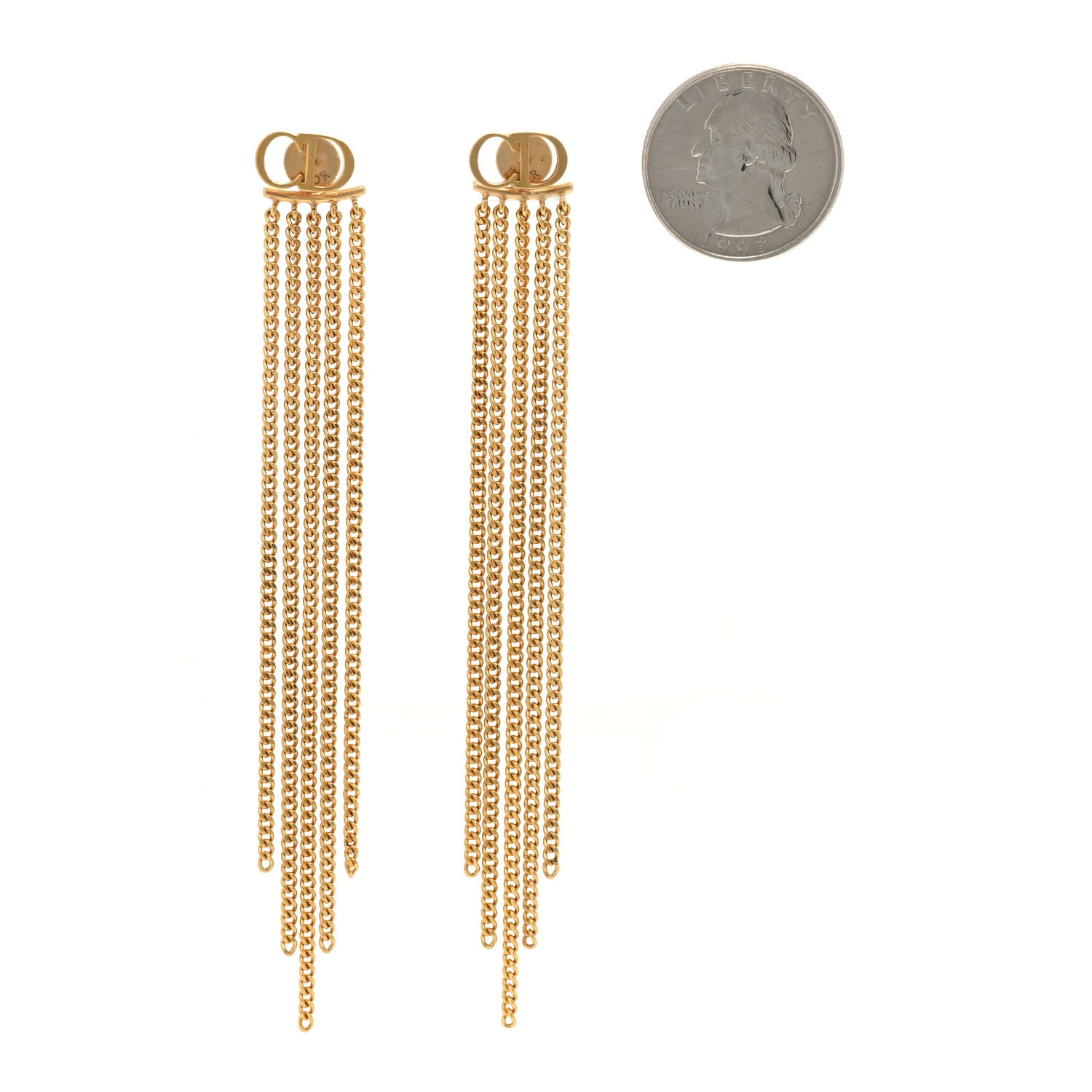 Christian Dior Danseuse Etolie Chain Drop Earrings Gold 2 of 4