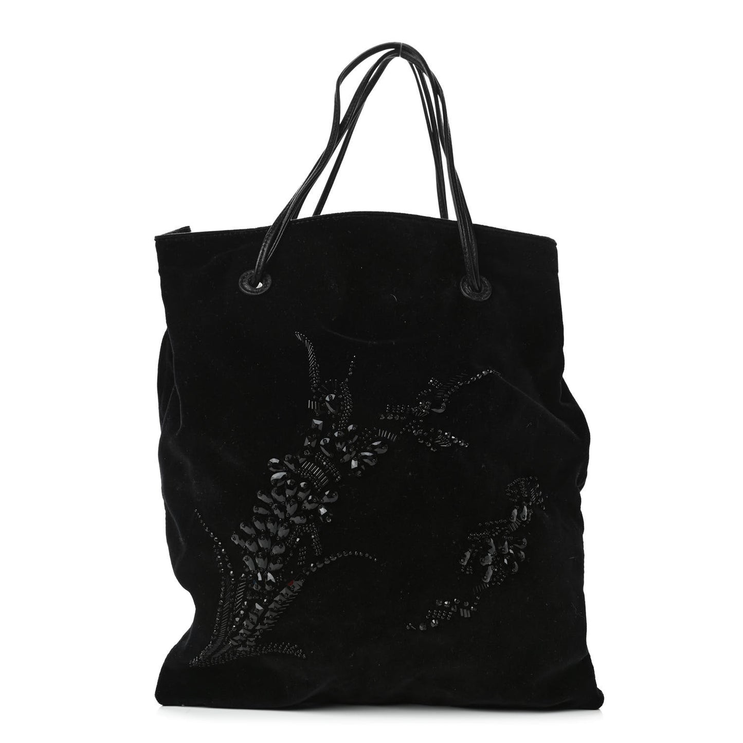 Velluto Embroidered Pouch Black