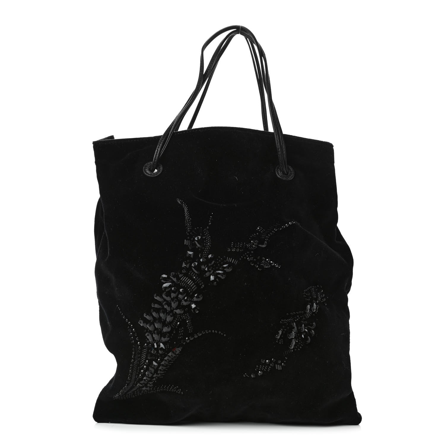 Prada Velluto Embroidered Pouch Black 1 of 4