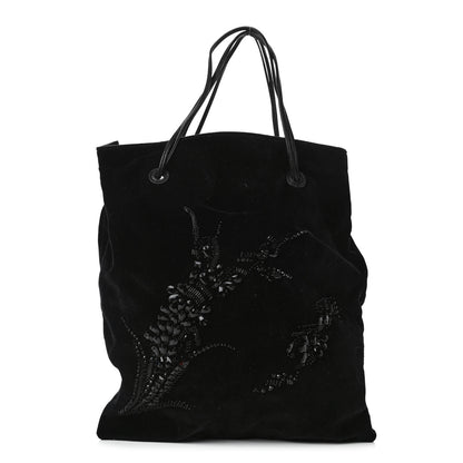 Prada Velluto Embroidered Pouch Black 1 of 4