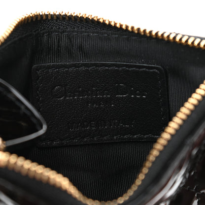 Christian Dior Patent Cannage Lady Dior Key Pouch Black 6 of 9