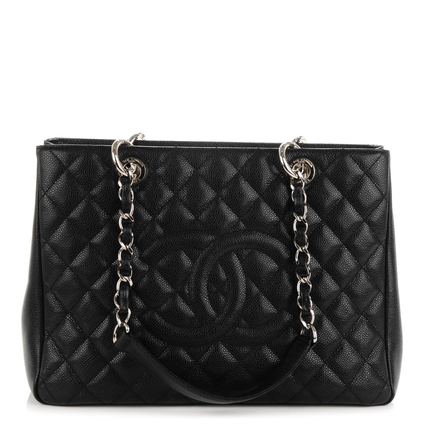 Caviar Quilted Grand Shopping Tote GST Black