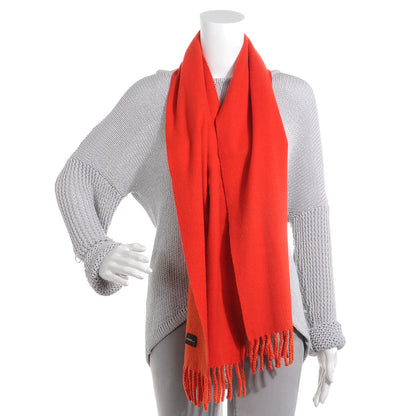 Hermes Cashmere Reversible Evelyne Scarf Rouge Pavot and Capucine 2 of 5