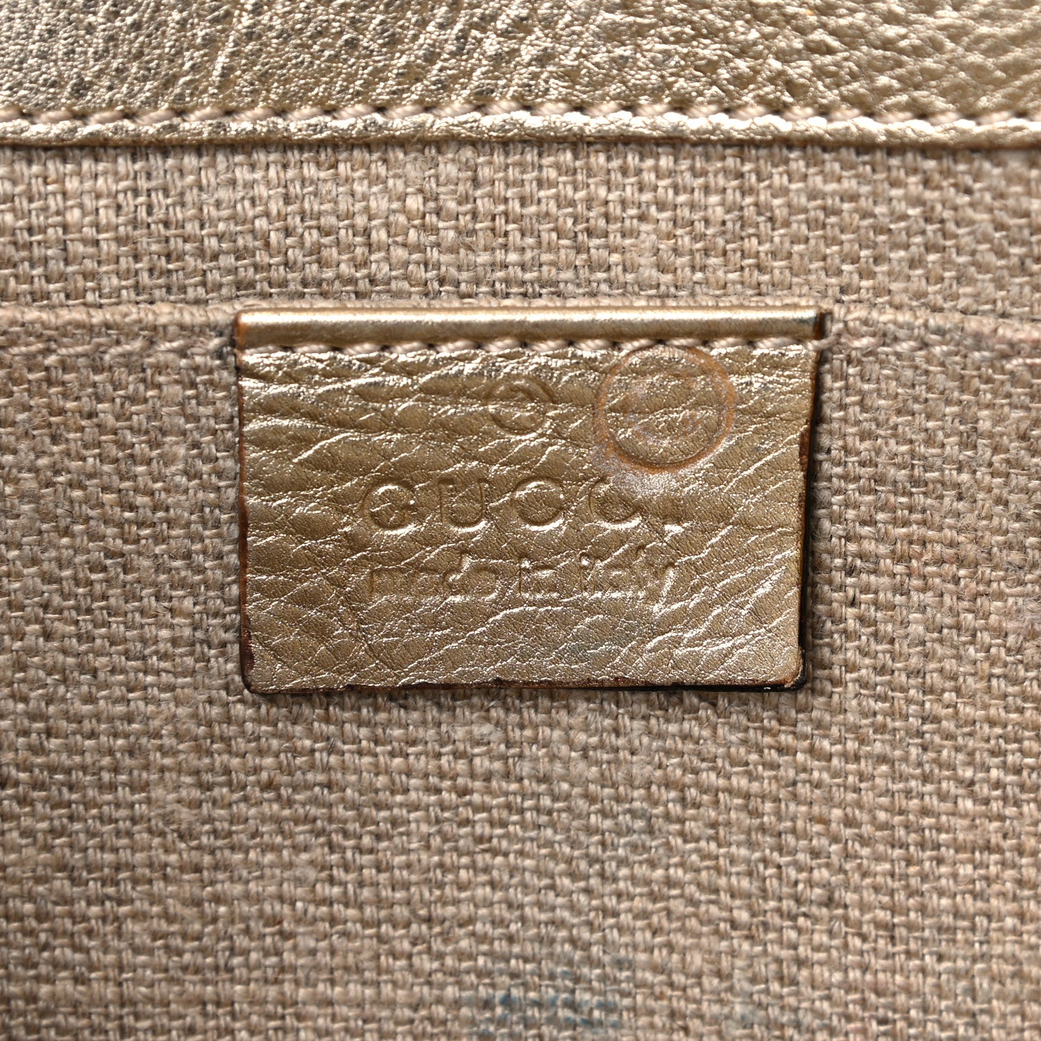 Gucci Metallic Calfskin Studded Horsebit Clutch Bag Gold 6 of 17