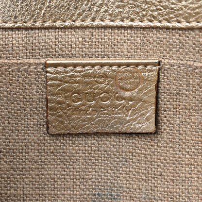 Gucci Metallic Calfskin Studded Horsebit Clutch Bag Gold 6 of 17