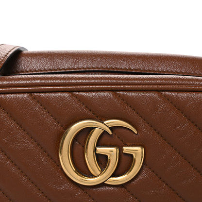 Gucci Glazed Calfskin Matelasse Diagonal Small GG Marmont Chain Shoulder Bag Cuir 8 of 10