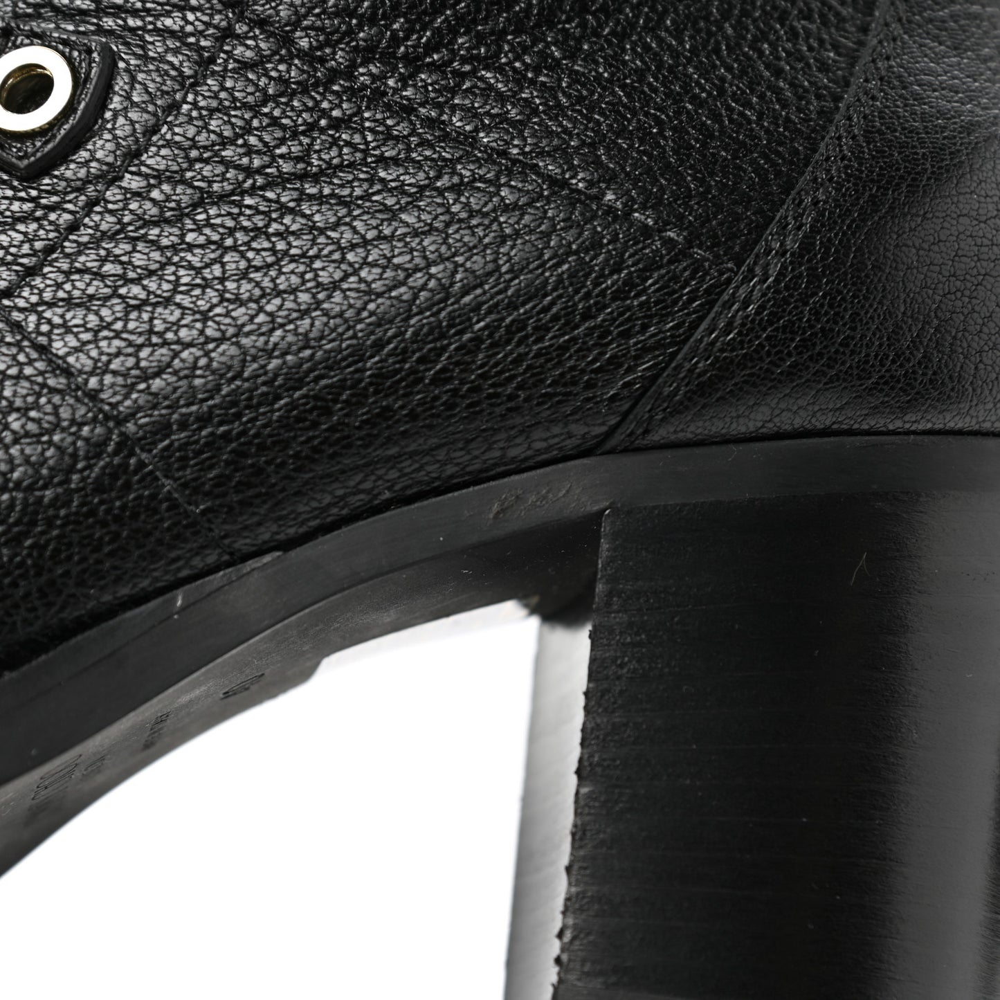 Grainy Calfskin Shearling Hillary 65 Boots 40 Black