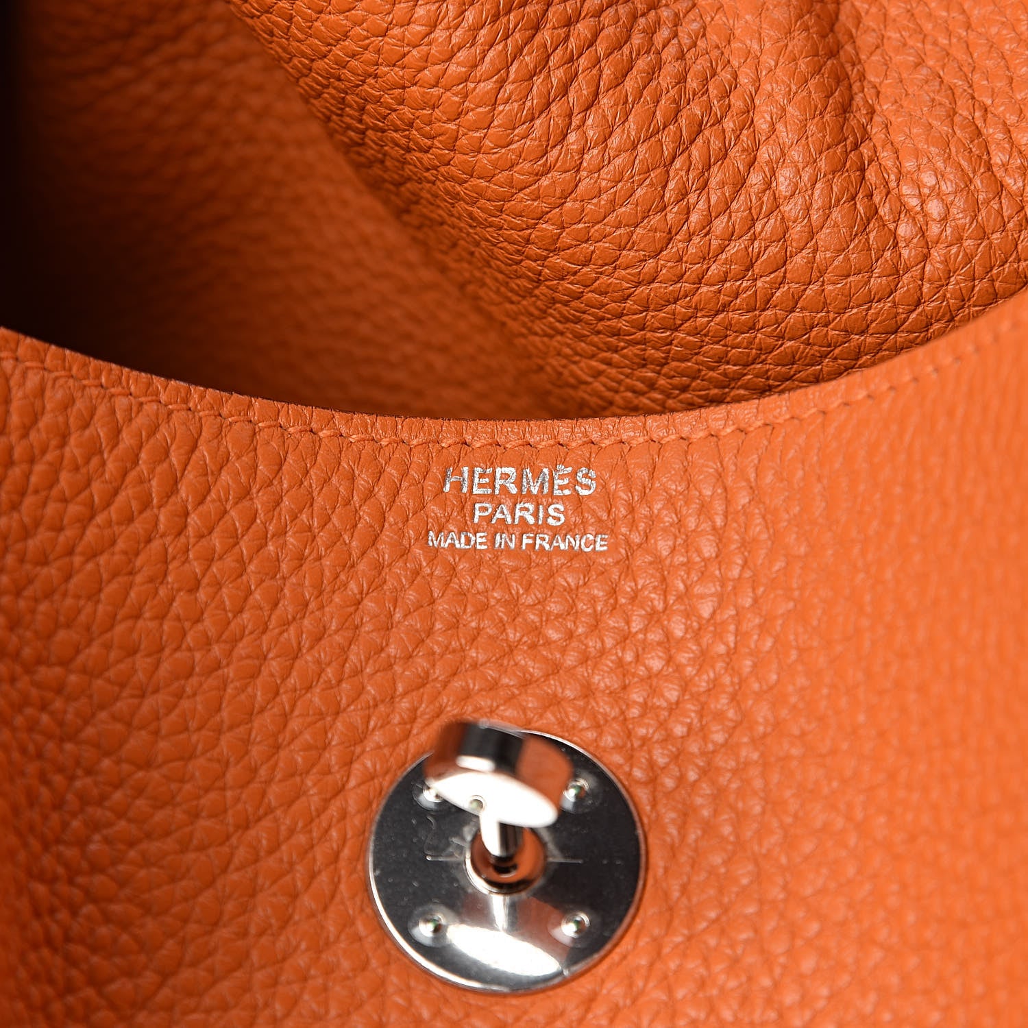 Hermes Taurillon Clemence Lindy 34 Orange 6 of 10