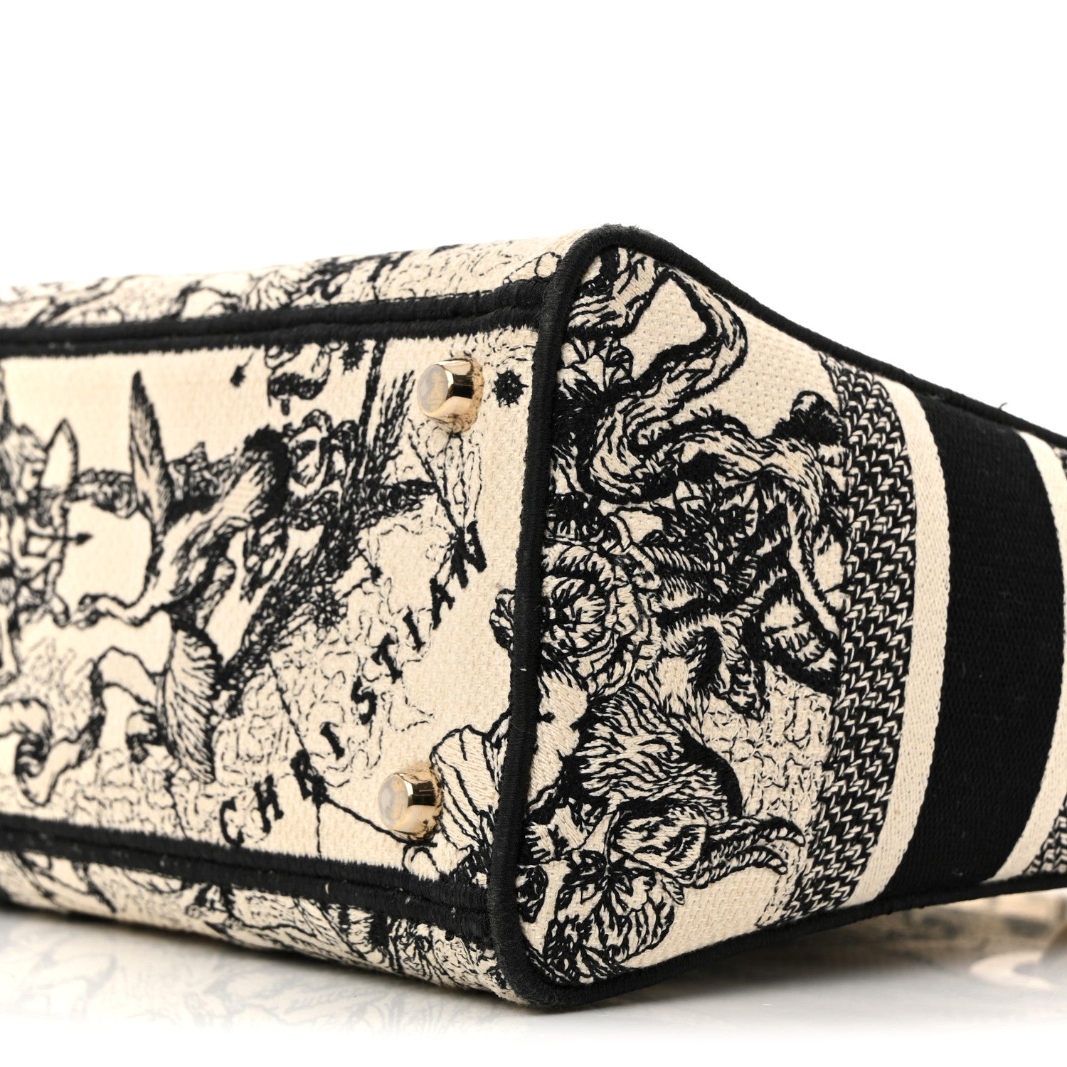 Christian Dior Canvas Embroidered Zodiac Toile De Jouy Medium Lady D-Lite Latte 10 of 12