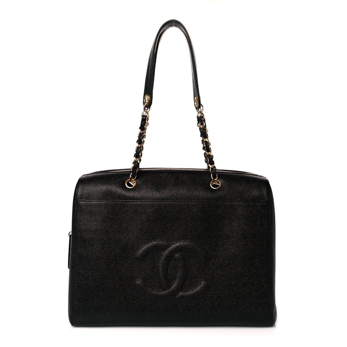 Caviar Large CC Shoulder Bag Black