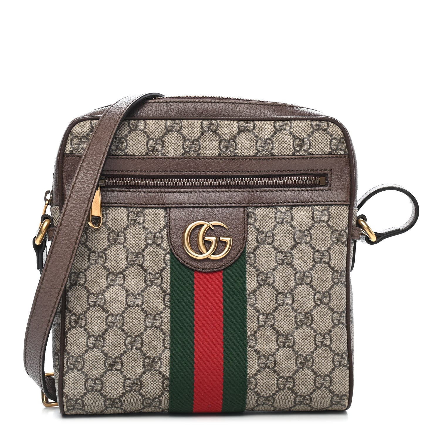 Gucci GG Supreme Monogram Web Small Ophidia Messenger Bag Brown 1 of 10
