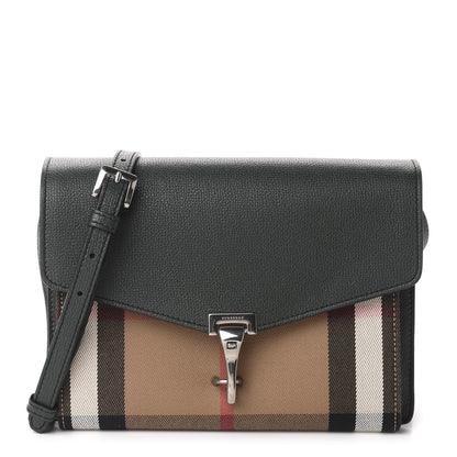 Burberry Derby Calfskin House Check Small Macken Crossbody Bag Dark Bottle Green 1 of 11