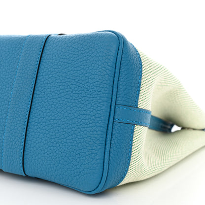 Hermes Toile Negonda Verso Garden Party 30 TPM Ecru Bambou Bleu Zanzibar 10 of 10