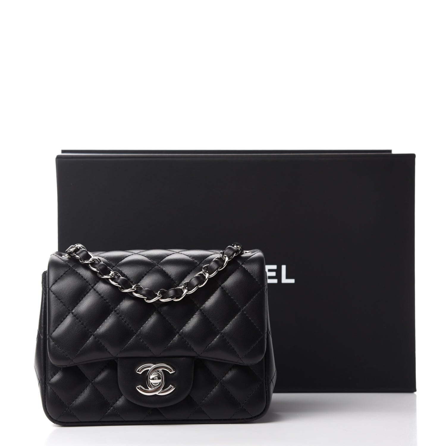 Chanel Lambskin Quilted Mini Square Flap Black 11 of 11