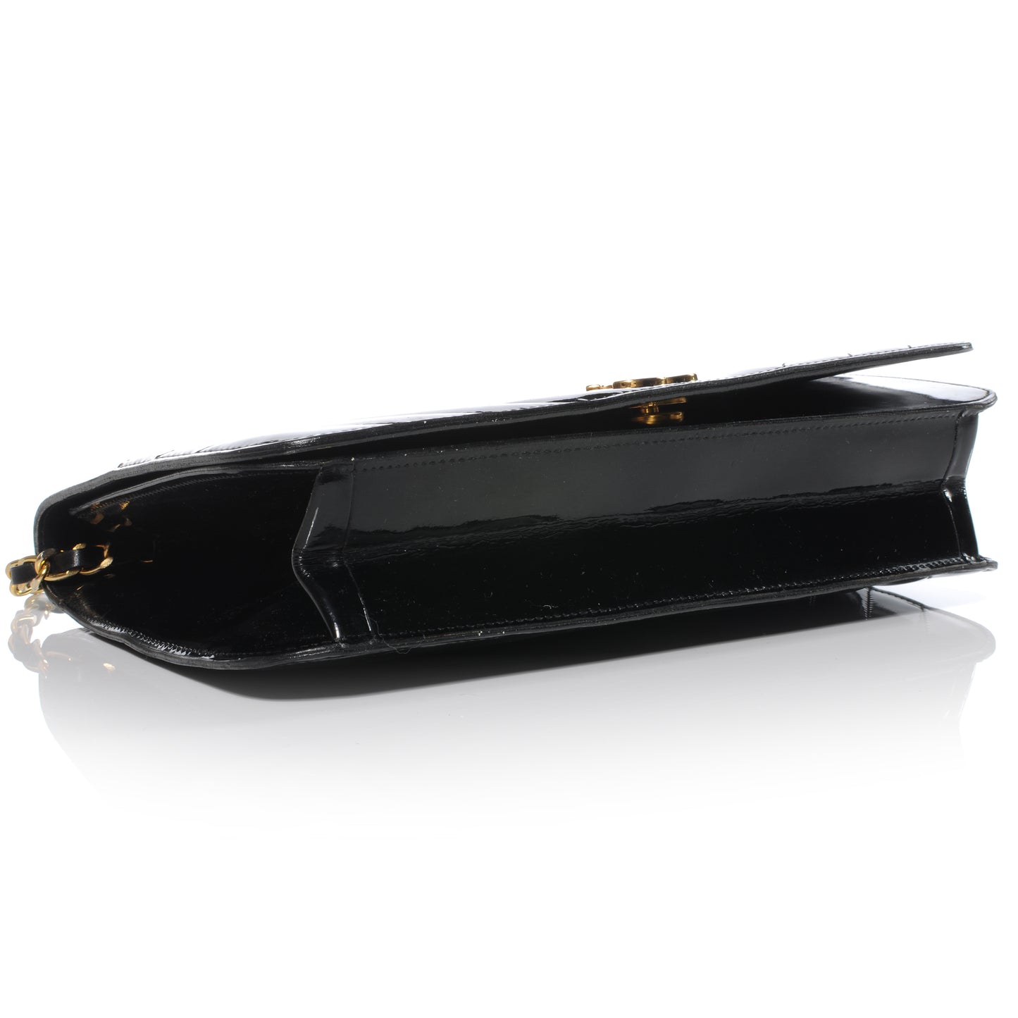 Patent Small Single Flap Black