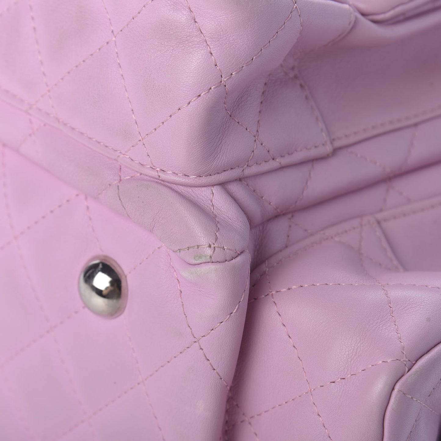 Calfskin Quilted Large Cambon Multipocket Reporter Pink Black