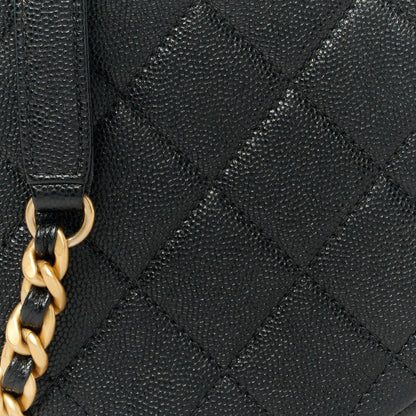Chanel Caviar Quilted Round Clutch With Chain Black 9 of 11